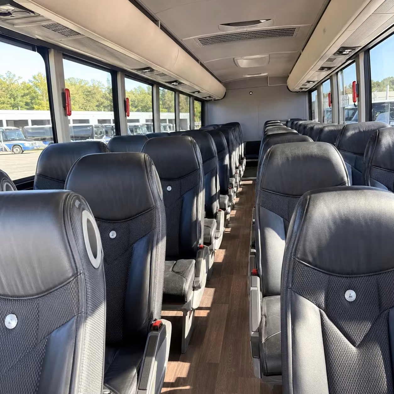 56 passenger charter bus inside
