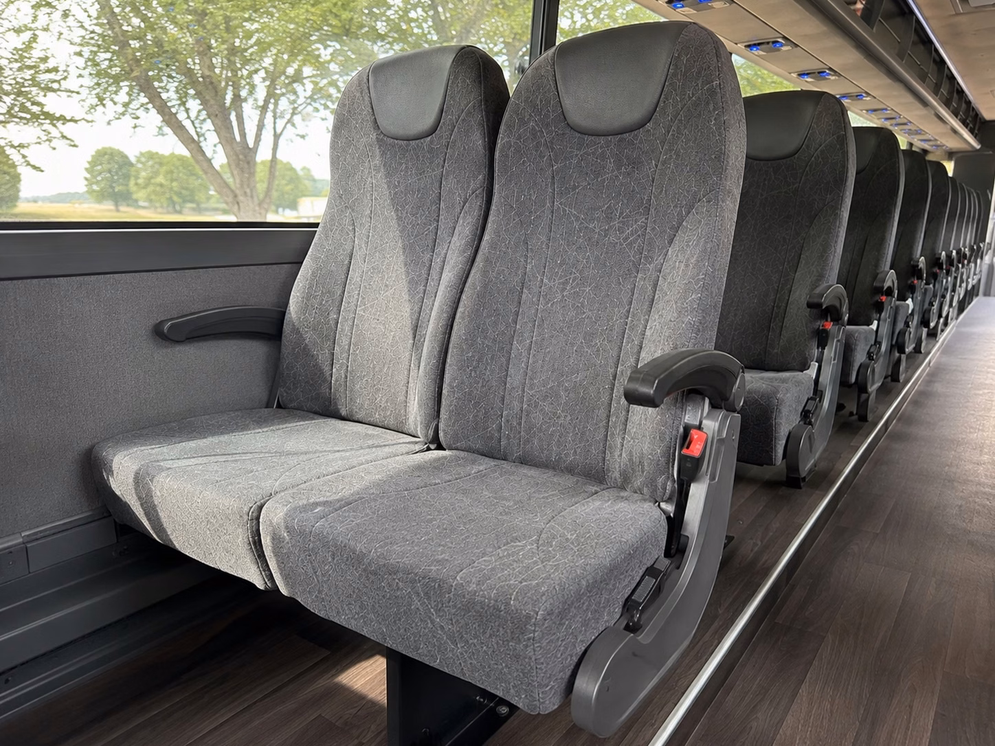college station charter bus rental interior